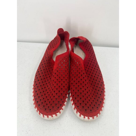 ILSE JACOBSEN Tulip Slip-On Shoes EU 40 (US 9.5-10) Red Perforated Travel Flats - Picture 3 of 12
